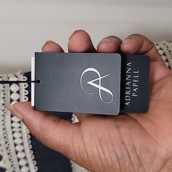 ADRIANNA PAPELL WOMEN'S DENIM FIT AND FLARE INDIGO LACE TRIM DRESS SIZE 6 - Picture 6 of 14